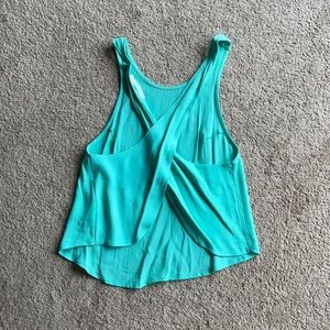 Blue criss cross back top